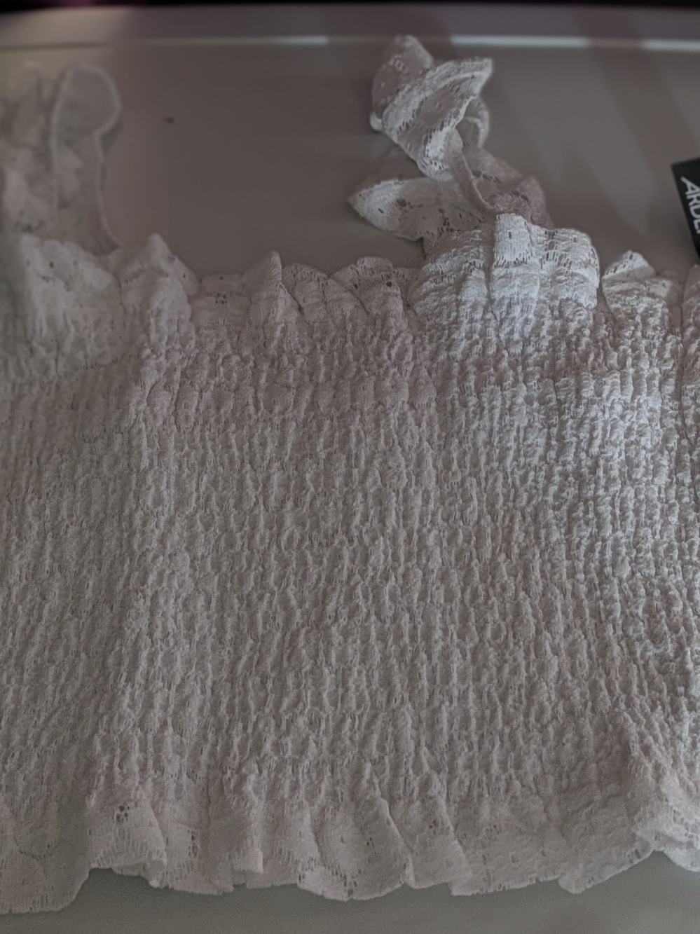 Ardene White Lace Smocked Mini Dress